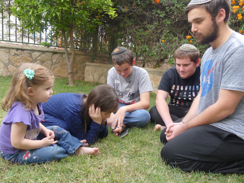 The cubs watching the grass grow